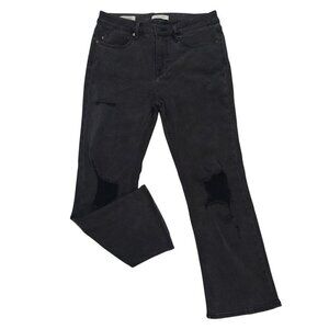 Vigoss Womens Black Distressed Straight-Leg Jeans Size 29 Cotton/Spandex, NWT.